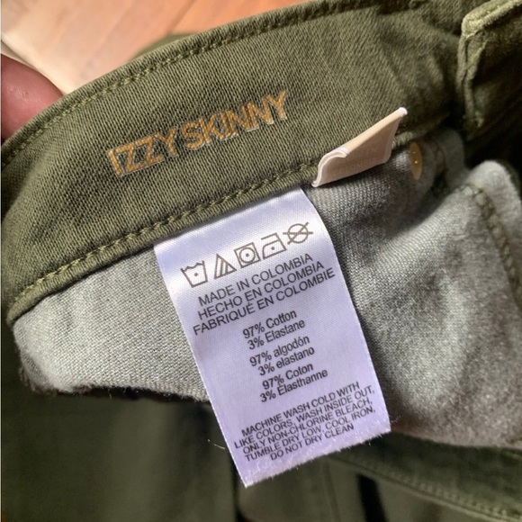 Michael Kors Womens Size 6 Green Mid Rise Izzy Skinny Stretch Jeans - Picture 3 of 7